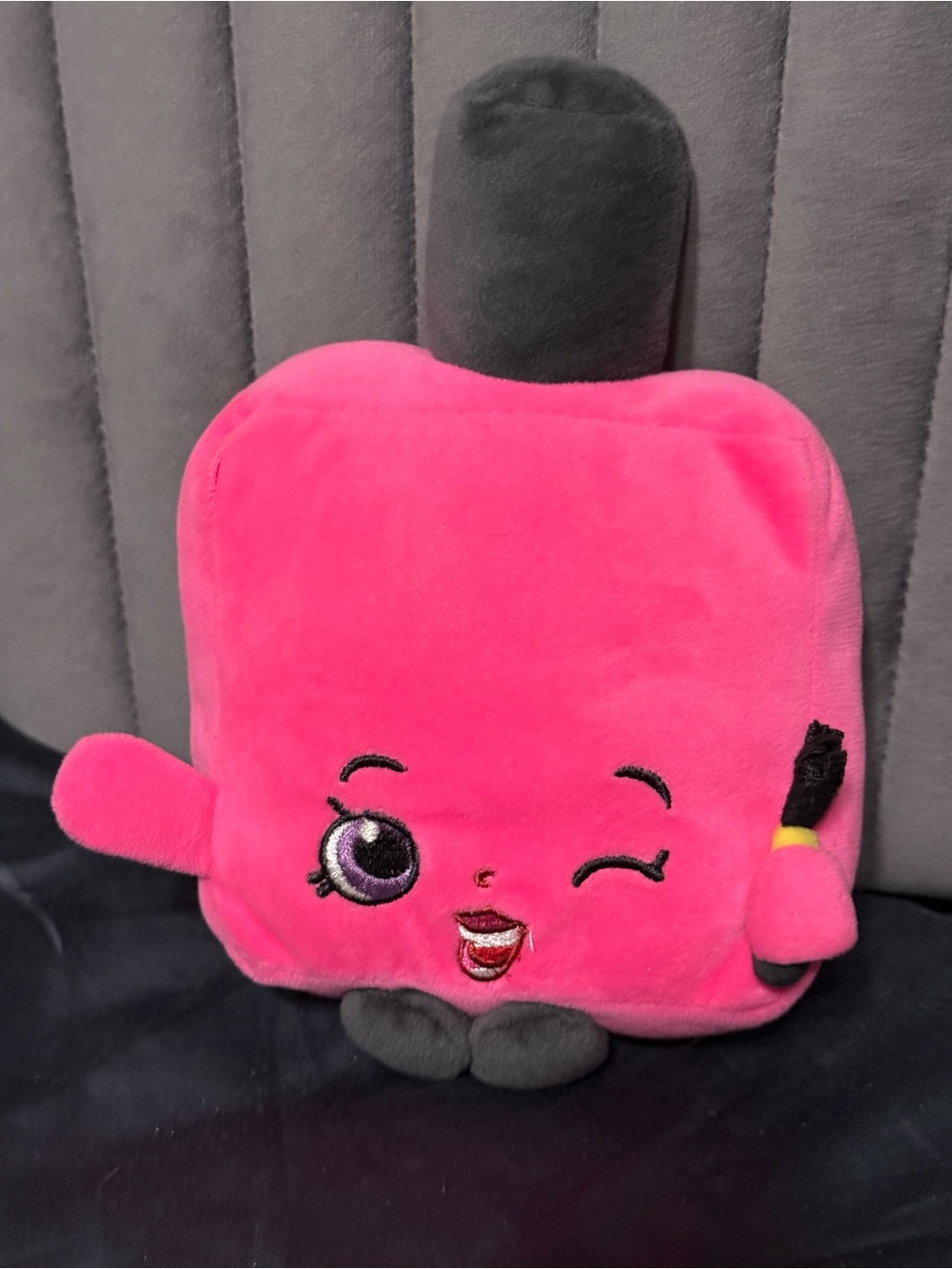 Shopkins Nail Polish Plush Pink Winking Cosmetics 8” HTF